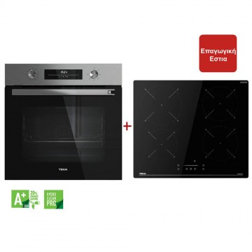 Teka HSB 6350 SS + 64110 SSM BK (111010068+112520051) Φούρνος άνω Πάγκου 71lt με Επαγωγικές Εστίες Π59.5εκ. Inox